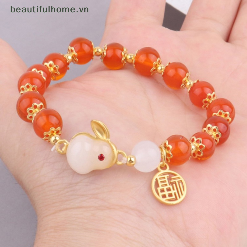 [beautifulhome] Vòng Tay Chuỗi Hạt Pha Lê Hình Thỏ May Mắn Dễ Thương Làm Quà Tặng Trang Sức Cho Nữ [beauty]