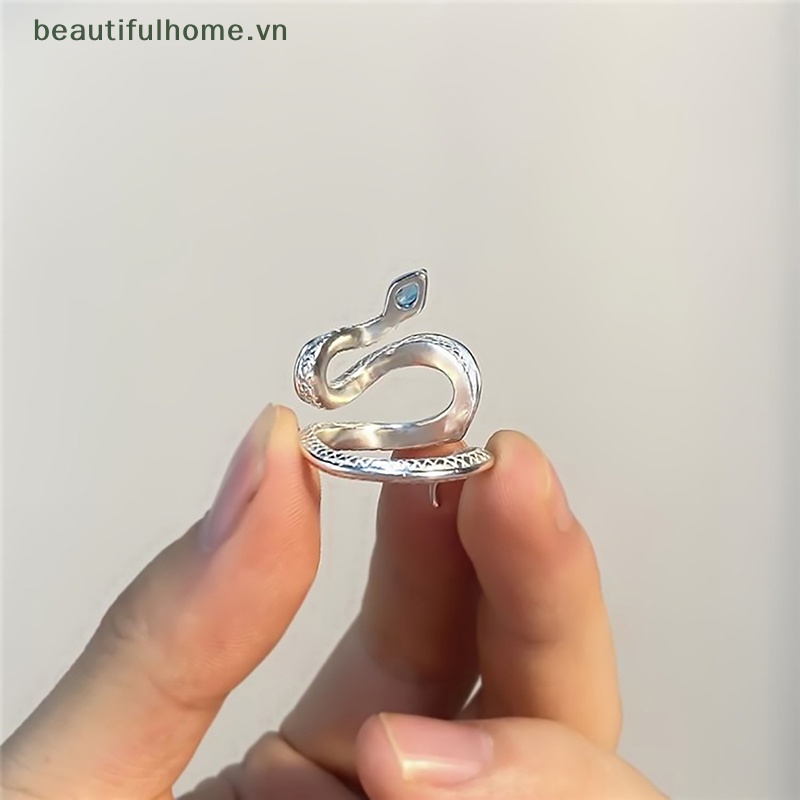 Nhẫn Hở Hình Rắn Đính Đá Điều Chỉnh Được Phong Cách Gothic Thời Trang Cho Nam Và Nữ