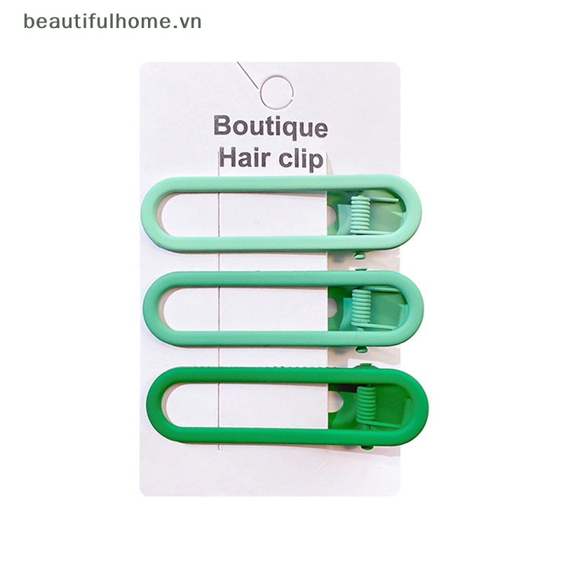 Bộ 3 Kẹp Tóc Kim Loại Màu Sắc Gradient Xinh Xắn