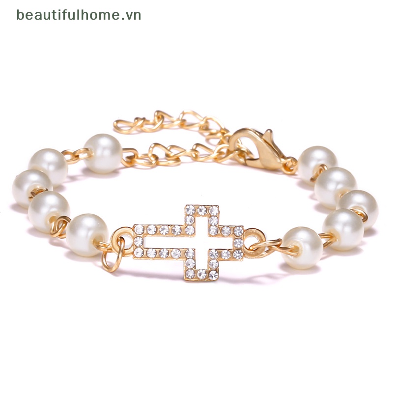 Vòng Tay Đính Đá Ngọc Trai / Kim Cương Giả Tùy Chỉnh Thời Trang Cho Nữ