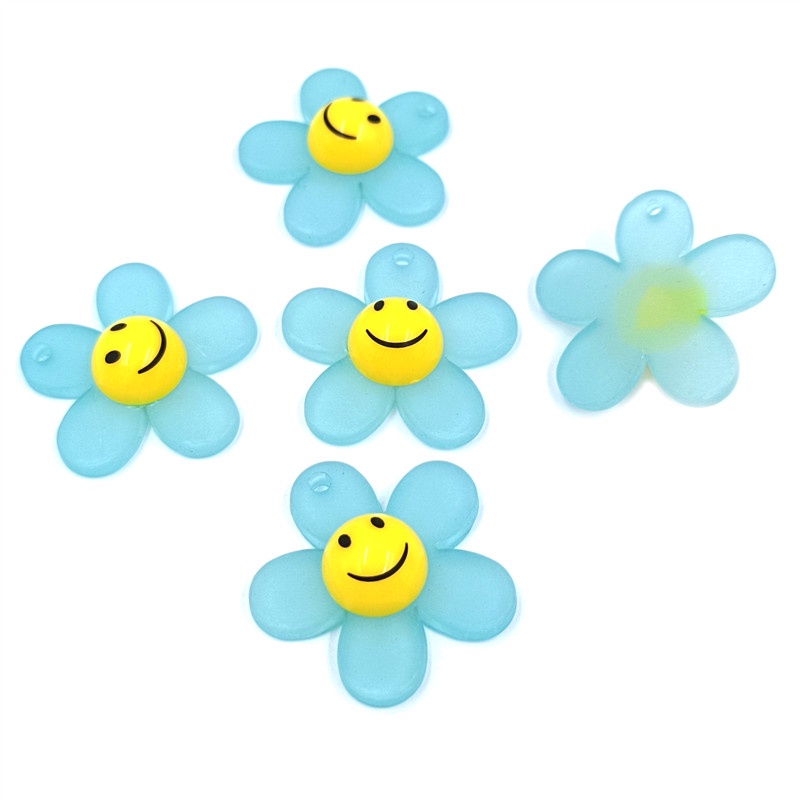 Set 5 Mặt Vòng cổ / Bông Tai Hình Hoa Hướng Dương Bằng Acrylic