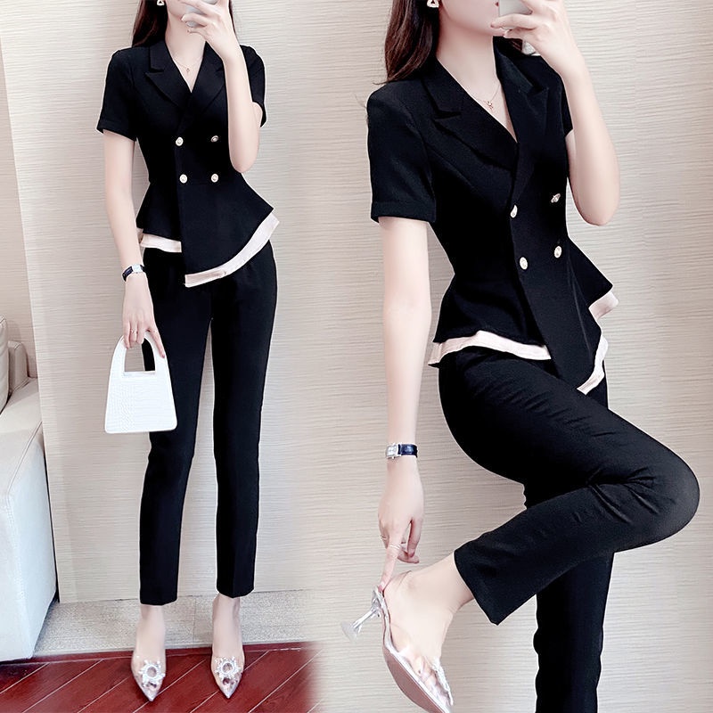 Bộ Đồ Vest Tay Ngắn Phong Cách Hàn Quốc Thời Trang Mùa Hè 2023 Mới