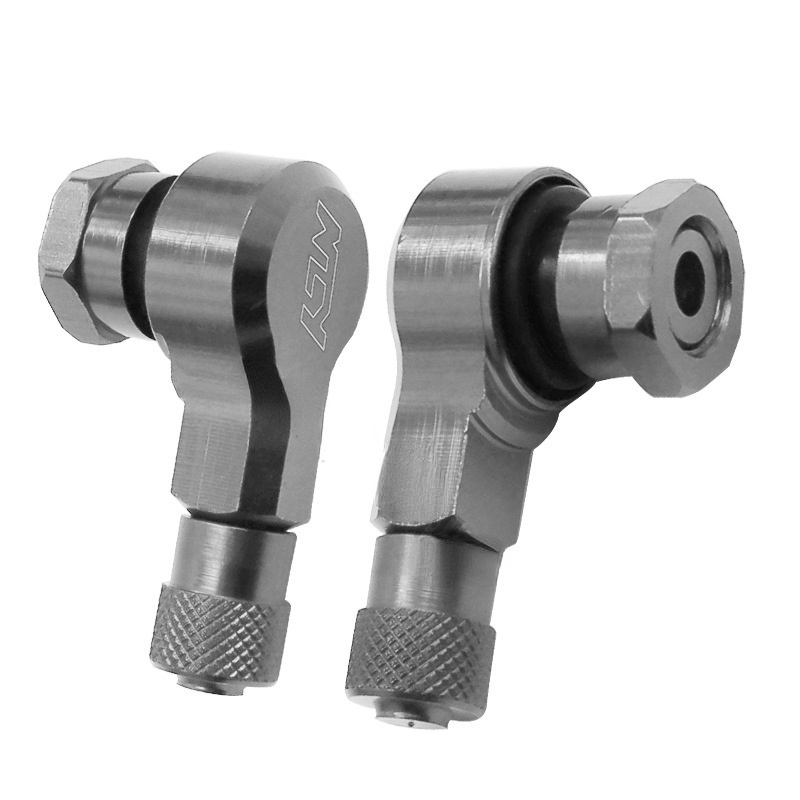Bộ 2 Van Hợp Kim Nhôm CNC Góc 90 Độ 90 Độ Không Ruột Cho Bánh Xe Mô Tô
