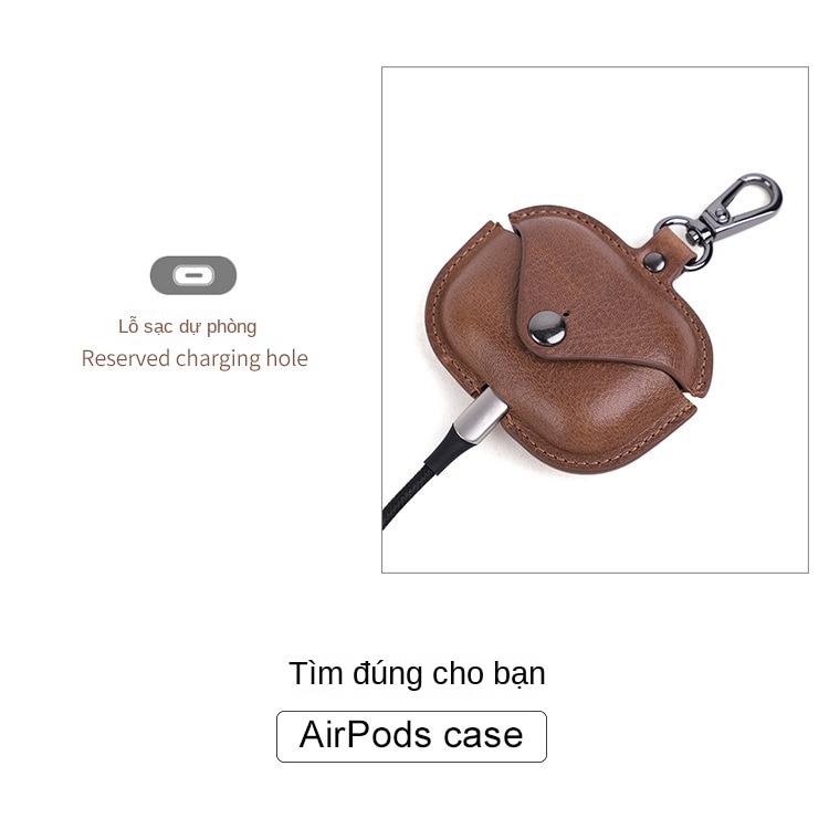 Túi Bảo Vệ AirPods Pro Vỏ Tai Nghe Da Thật Vỏ Tai Nghe Bluetooth Apple BEE GEE  VNA1018