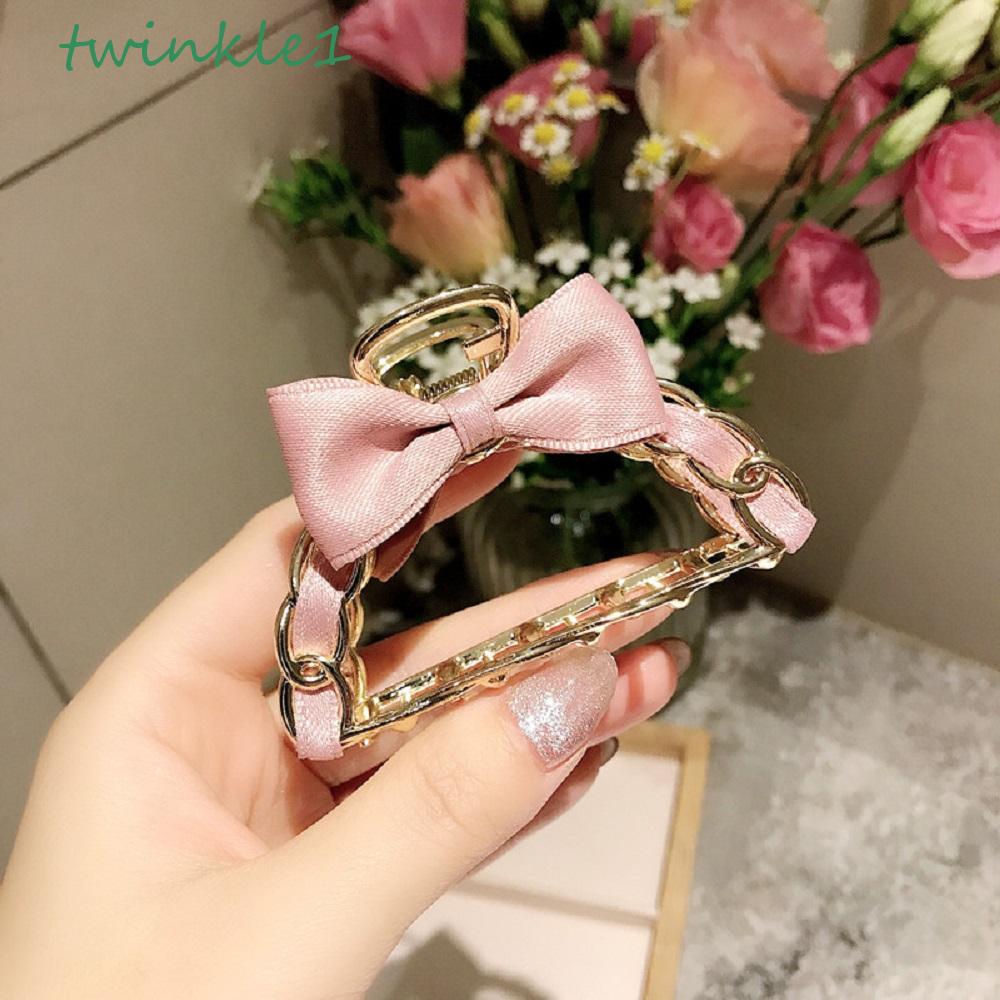 Kẹp Tóc Nhỏ Hình Nơ Lấp Lánh Bằng Hợp Kim Cho Nữ