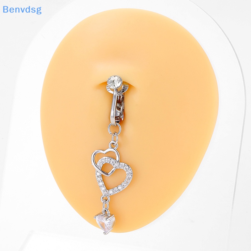 Benvdsg > Khuyên Rốn Thép Trắng Đính Đá Zircon Hình Trái Tim Không Cần Khoan Lỗ Sáng Tạo Thời Trang Cho Nữ well