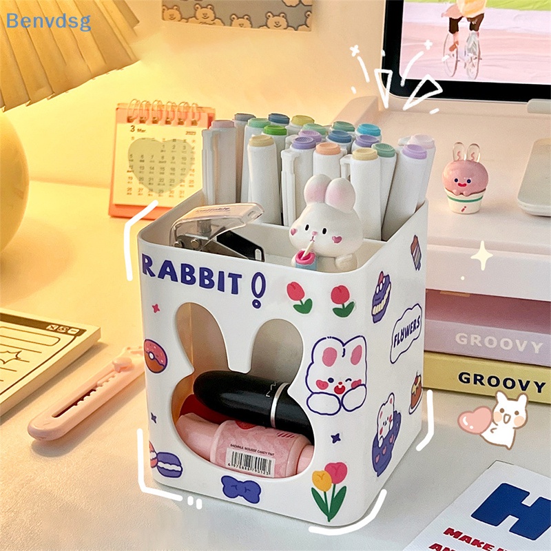 Thùng Rác Để Bàn Mini Bằng Nhựa Hình Gấu / Thỏ Dễ Thương