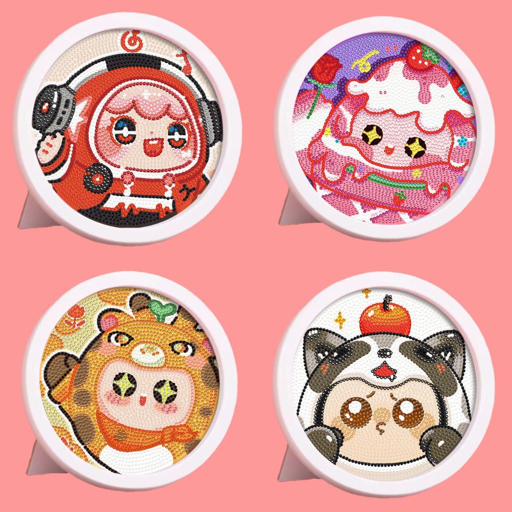 Bộ Tranh Đính Đá 18cm Tự Làm Họa Tiết Hoạt Hình Dễ Thương Cho Bé