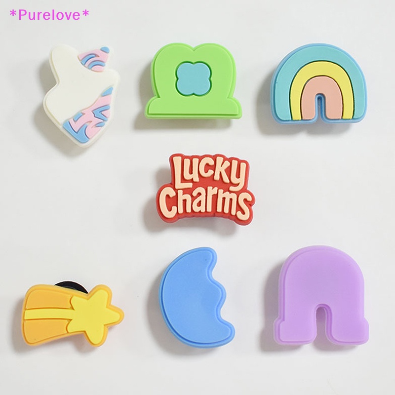 Set 7 Phụ Kiện Trang Trí Giày May Mắn Diy Bằng PVC Hình Hoa Và Ngôi Sao Dễ Thương Mới