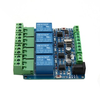 Modbus RTU 4 Channel 12V Relay Output Board Module Switch Input RS485 / TTL