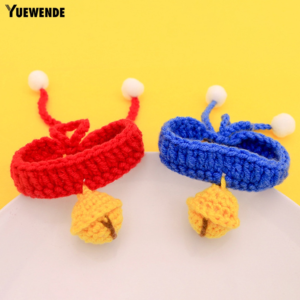 Vòng Cổ YQ.E Đan Len Có Chuông Dễ Thương Có Thể Điều Chỉnh Cho Cún Cưng