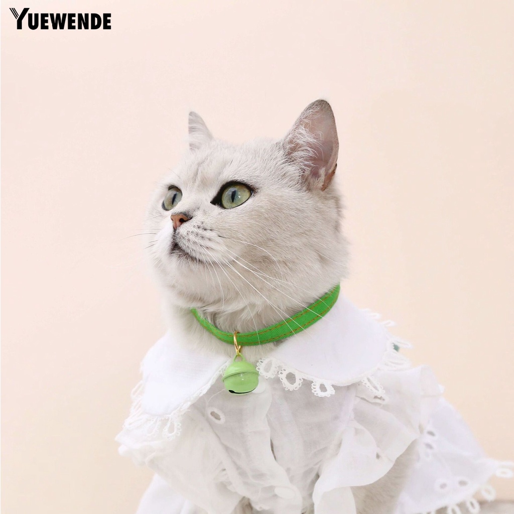 Vòng Cổ Denim Màu Trơn Trang Trí Chuông Cho Thú Cưng