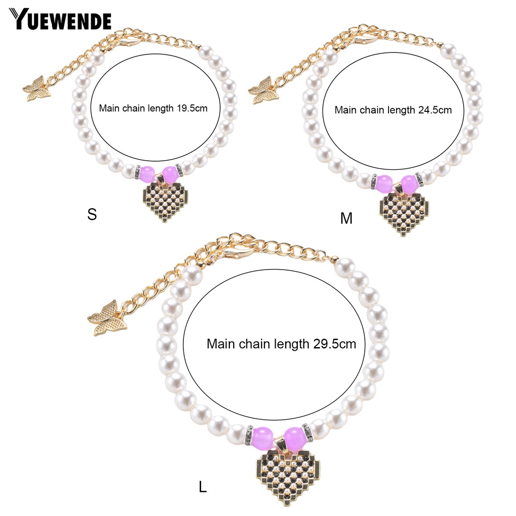 Vòng Cổ Mở Rộng Đính Ngọc Trai Giả Dễ Điều Chỉnh Cho Thú Cưng