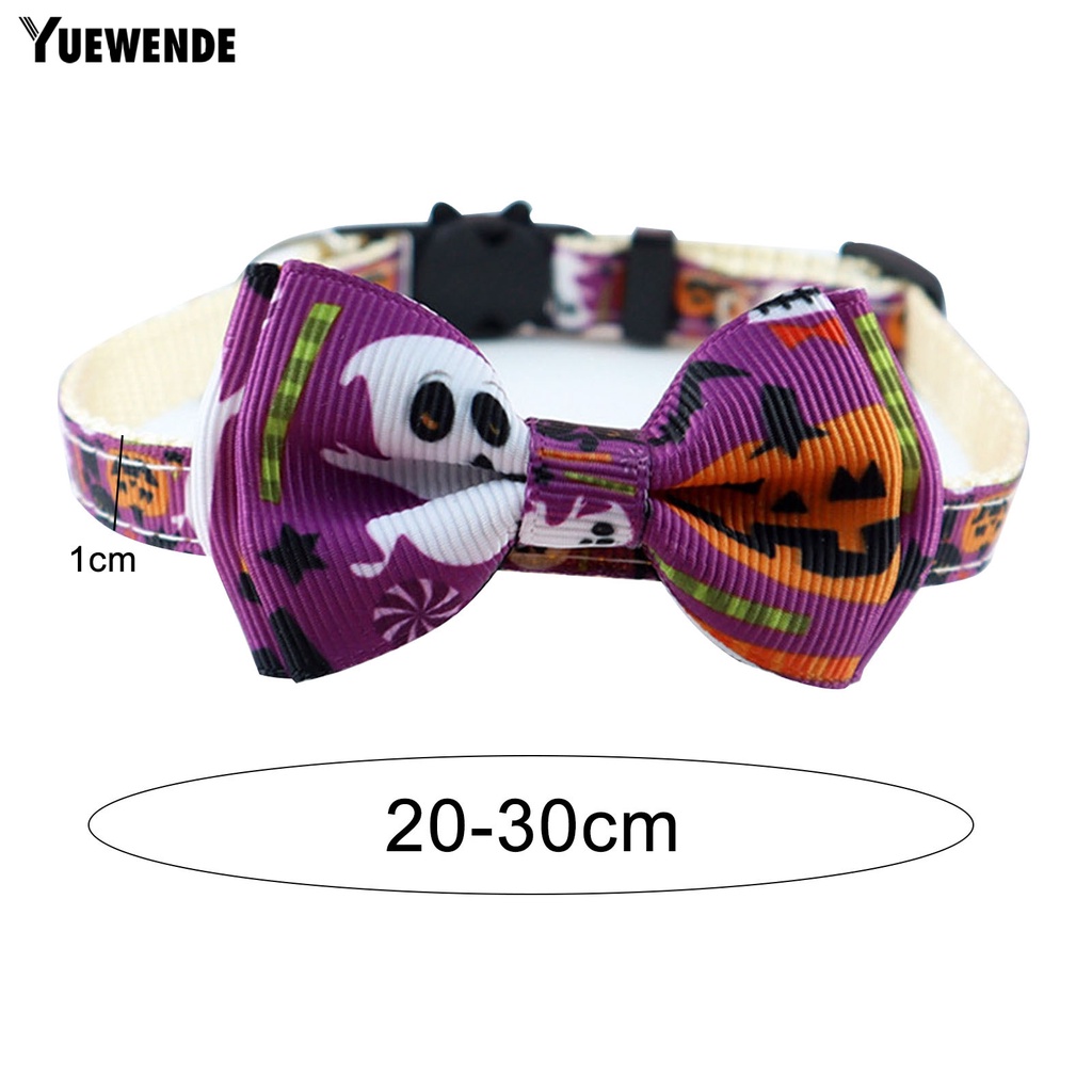 Yq.e Vòng Cổ Bằng Polyester In Họa Tiết Hoạt Hình Dễ Điều Chỉnh Chống Mài Mòn Dễ Tháo Gỡ Không Khí Bí Ngô Ma Bí Ngô Halloween Cho Thú