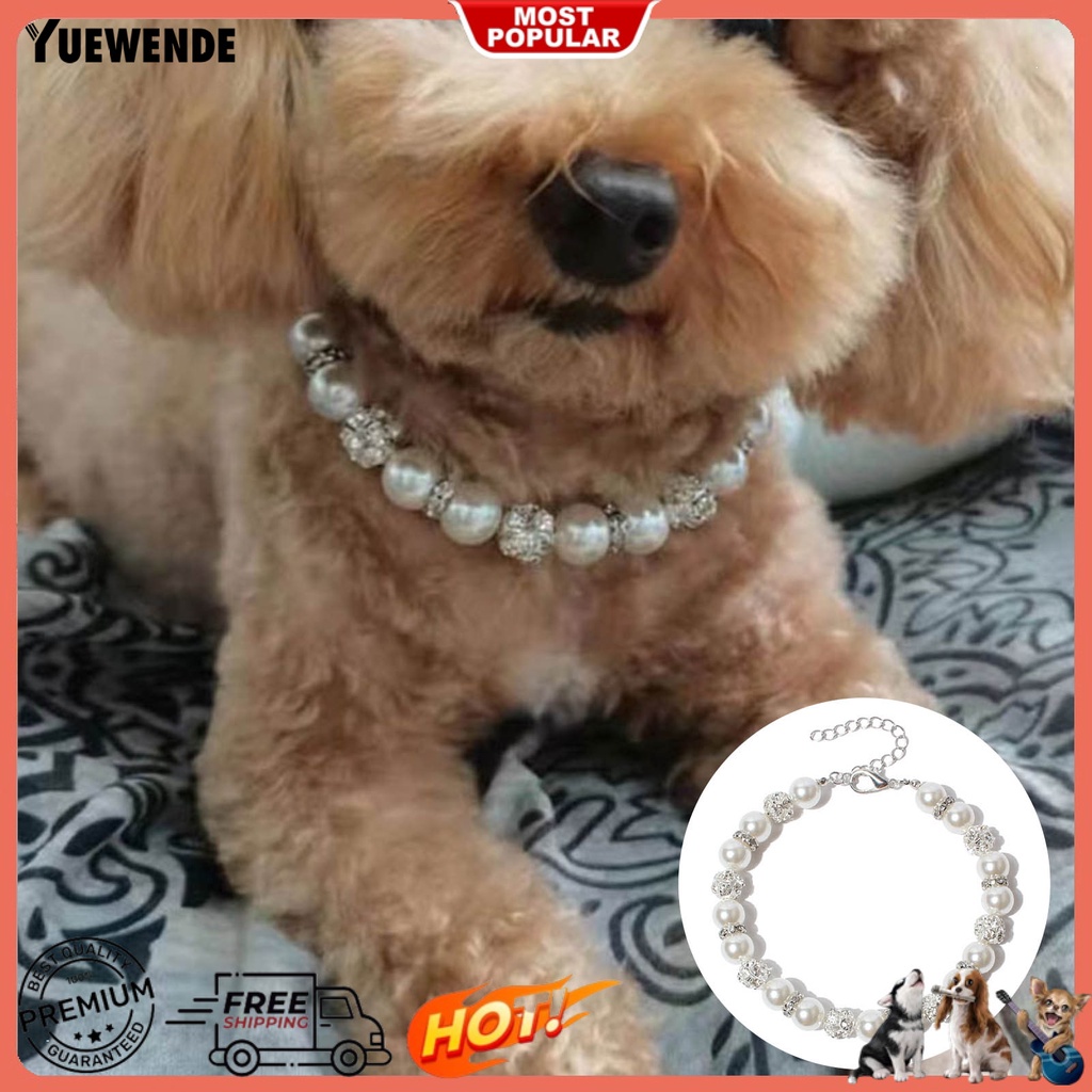 Vòng Cổ Đính Hạt Ngọc Trai Giả Cho Thú Cưng