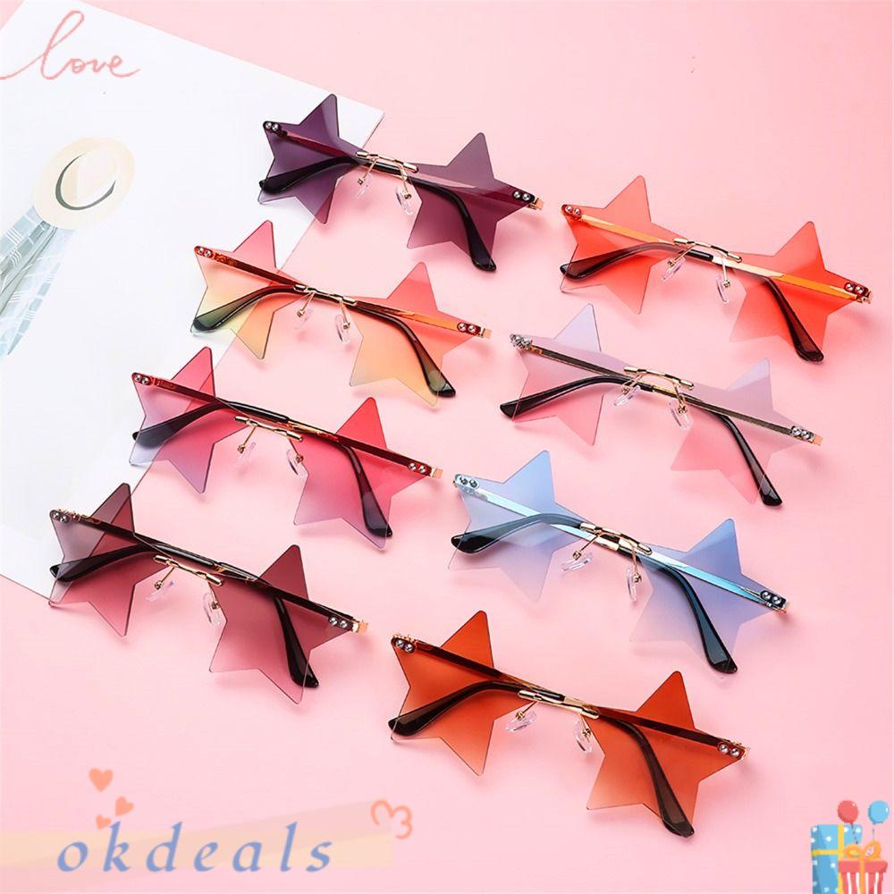 OKDEALS Kính Mát Không Gọng Hình Ngôi Sao Năm Cánh Dễ Thương