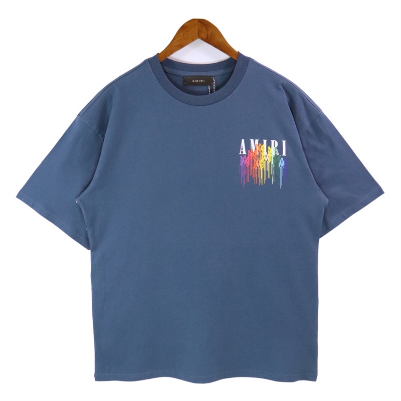 Ami-ri.latest Áo Thun Tay Ngắn Cổ Tròn Dáng Rộng In Hình Ngôi Sao Nhỏ Giọt Thời Trang Cho Nam Và Nữ