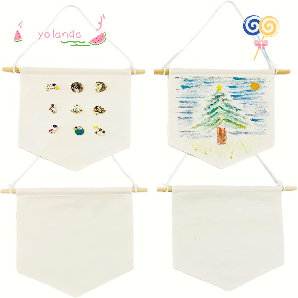 Bộ 4 Tấm Banner Vải Canvas Gắn Tường Trang Trí DIY