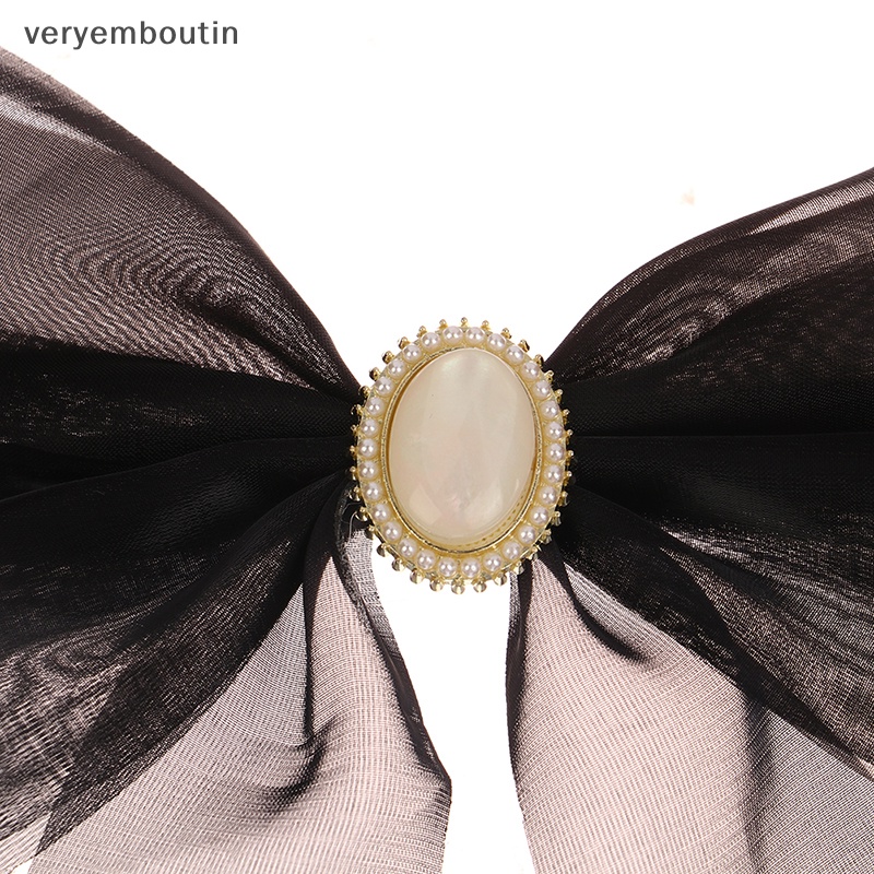 Kẹp Tóc Nơ Ruy Băng Màu Trơn Kiểu Vintage Thanh Lịch Cho Nữ