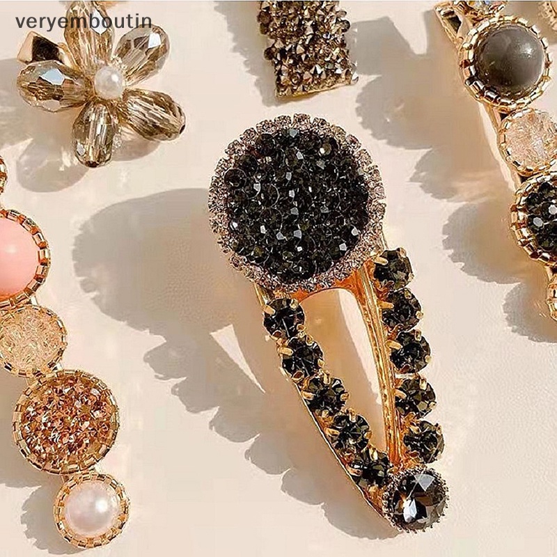 Bộ 4 / 5 / 6 Kẹp Tóc Đính Ngọc Trai Và Hoa Trà Dễ Thương