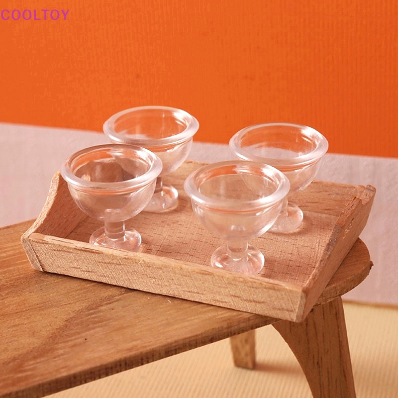 Set 4 Ly Nước Bán Trong Suốt Dùng Để Trang Trí Nhà Búp Bê 1: 12