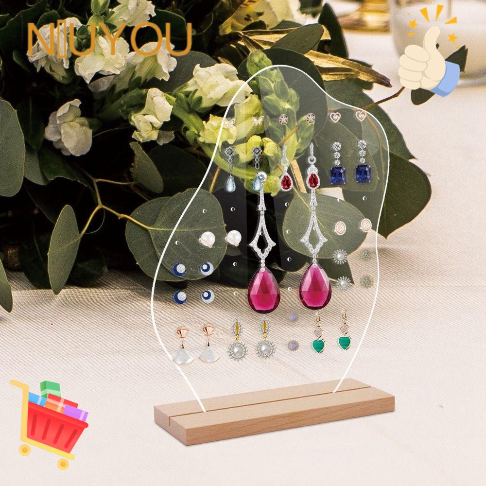 Set 2 Giá Đỡ Trưng Bày Bông Tai DIY Trong Suốt Để Bàn Trang Trí Sự Kiện