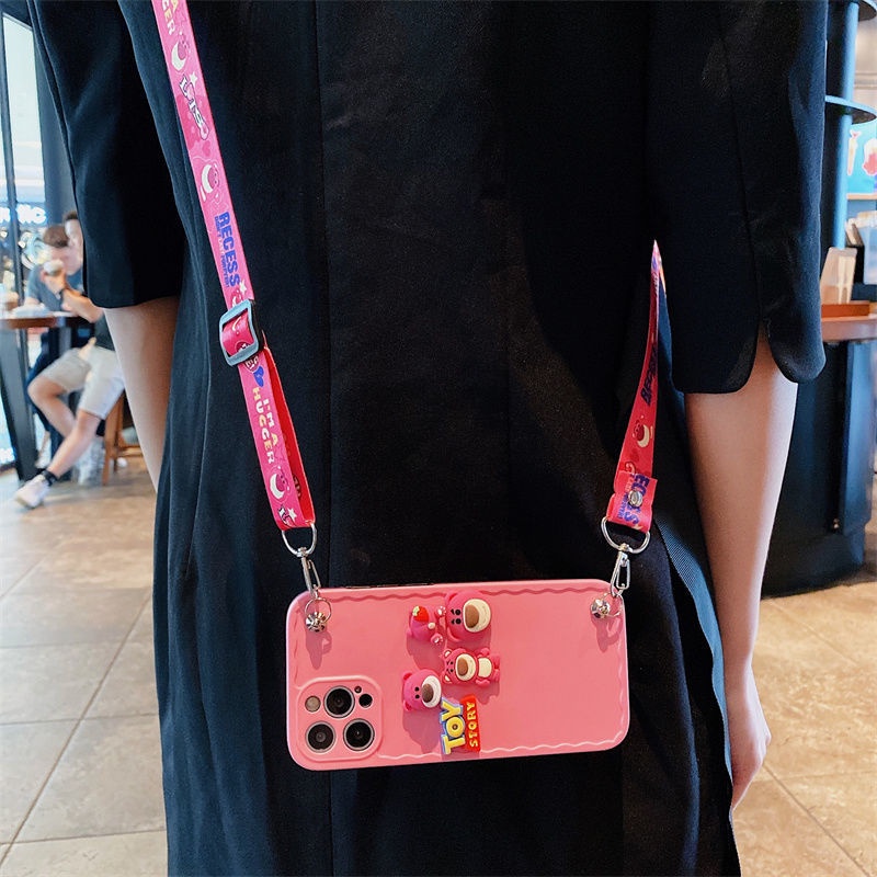 Ốp Điện Thoại Hình Ba Chiều Có Dây Đeo Cho iPhone 12 / 12 Pro / 11 Pro Max / XS Max / X / XS / 7Plus / 8Plus / SE 2020