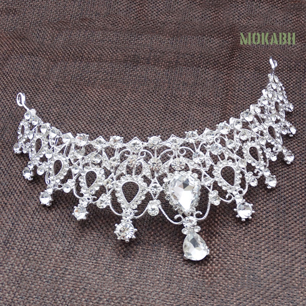 Vương Miện Cài Tóc Đính Đá Lấp Lánh Cho Cô Dâu