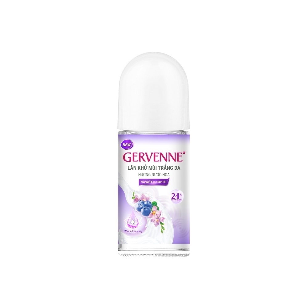 Lăn khử mùi trắng da Gervenne Việt Quất &amp; Hoa Lan Nam Phi 50ml