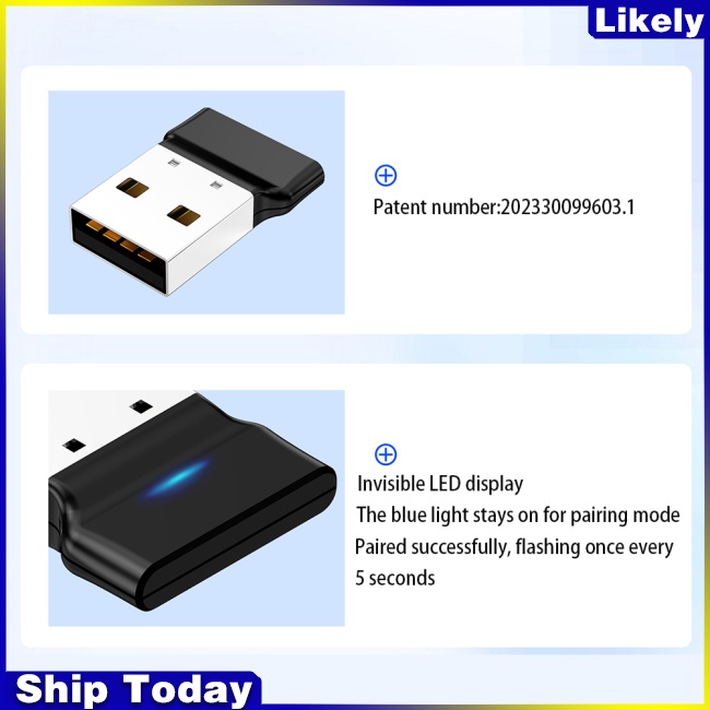 Usb Nhận Tín Hiệu Bluetooth 5.3 Cho Máy Tính Bàn Laptop