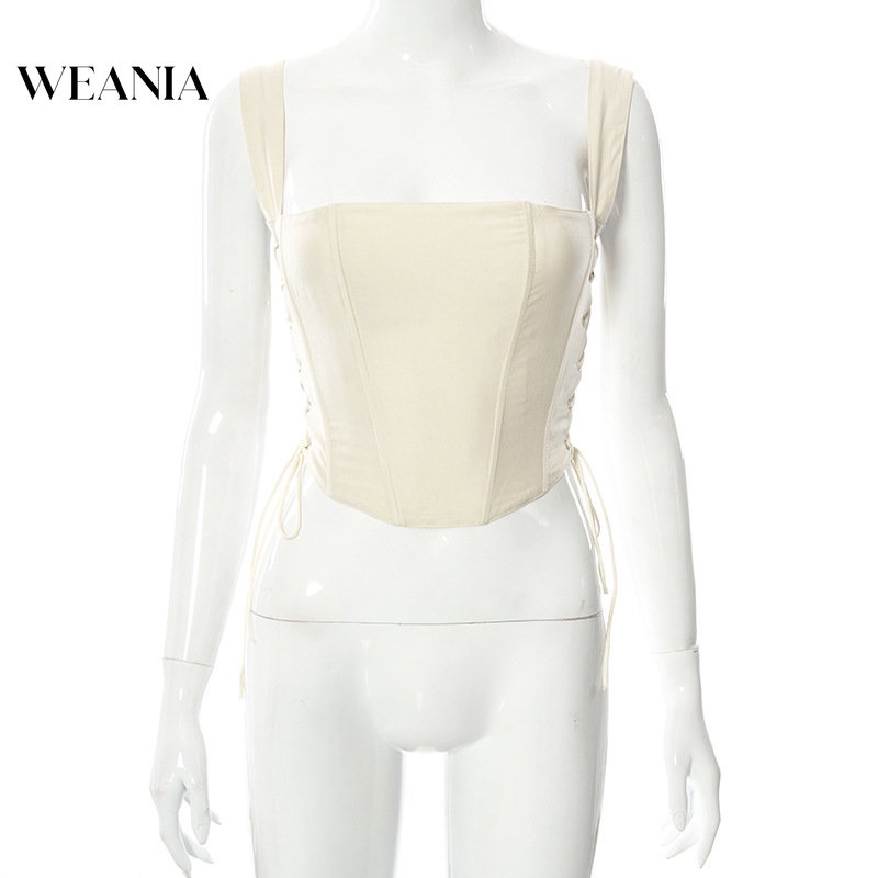 Áo Tank Top Hai Dây Ôm Dáng Phong Cách Retro Cho Nữ