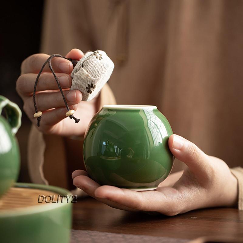 Bộ 2 Hũ Đựng Trà Bằng Sứ Cao 9.5cm