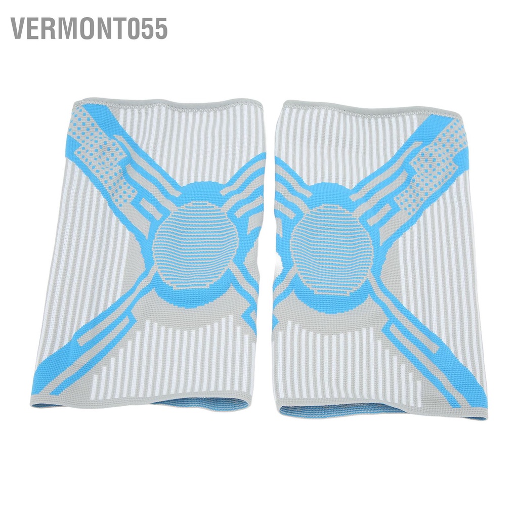 Vermont055 1 Nẹp Đầu Gối Thể Thao Miếng Lót Nylon Đan Lò Xo Silicone Bảo Vệ Hỗ Trợ Màu Xanh Cho Bóng Rổ Chạy