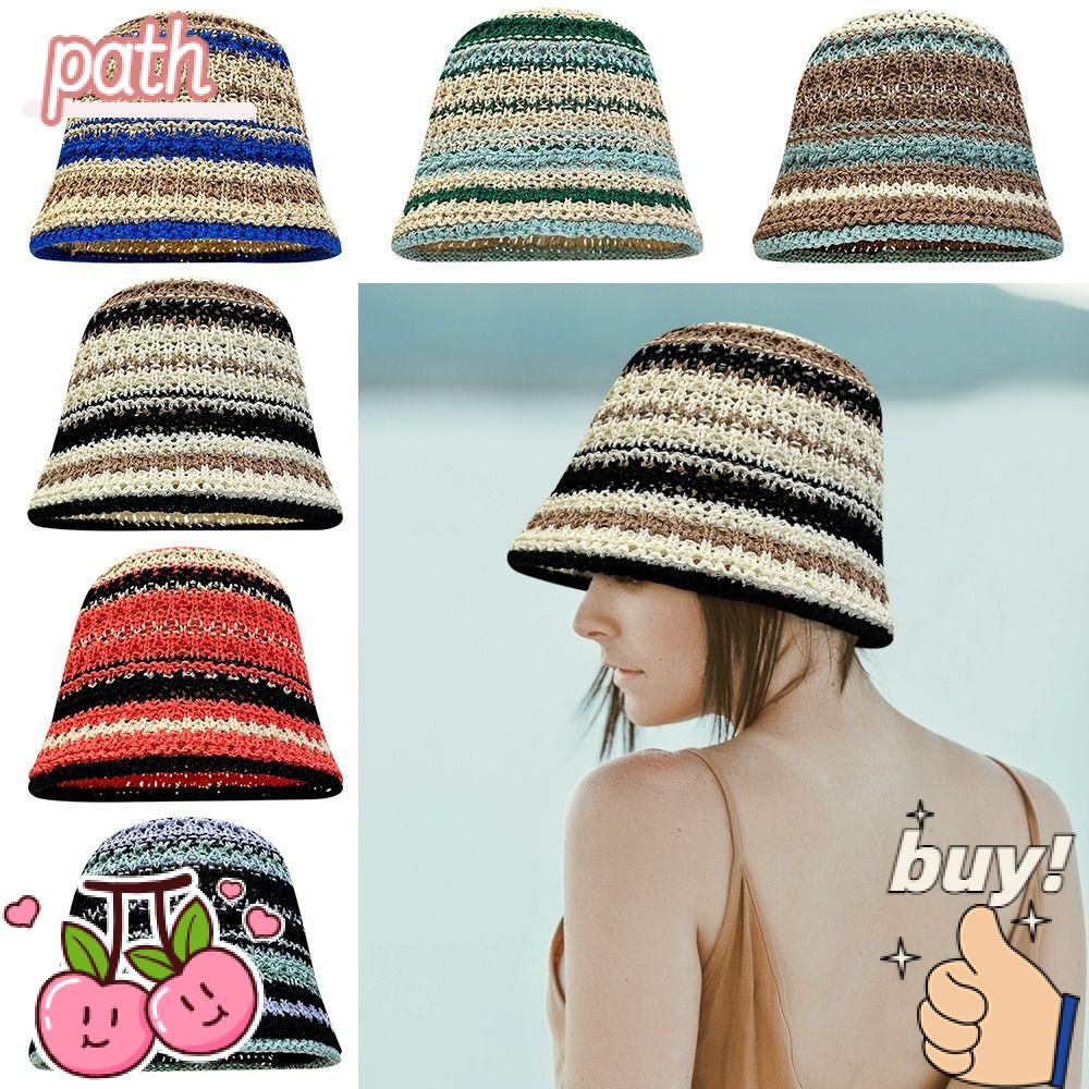 Mũ Chống Nắng Thoáng Khí Họa Tiết Kẻ Sọc Thời Trang Đi Biển Mùa Hè