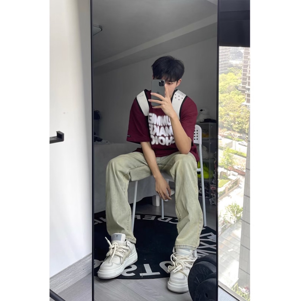 Quần jean ống đứng denim unisex quần jean đen nam Cao Cấp  quần denim jean skinny nam street style quần jean ôm lưng cao