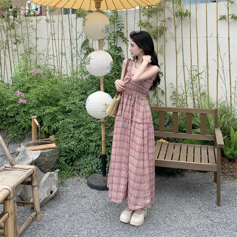 Đầm Midi Dáng Ôm Họa Tiết Kẻ Sọc Đính Nơ Phong Cách Pháp Thời Trang Mùa Hè Xinh Xắn Cho Nữ