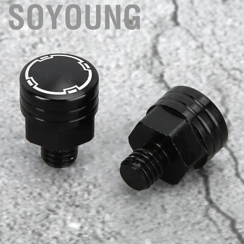 Soyoung 2Pcs SEPP Motorcycle Rearview Mirror Bolt Screw CNC Aluminium Alloy Modification Parts M8x1.25Black