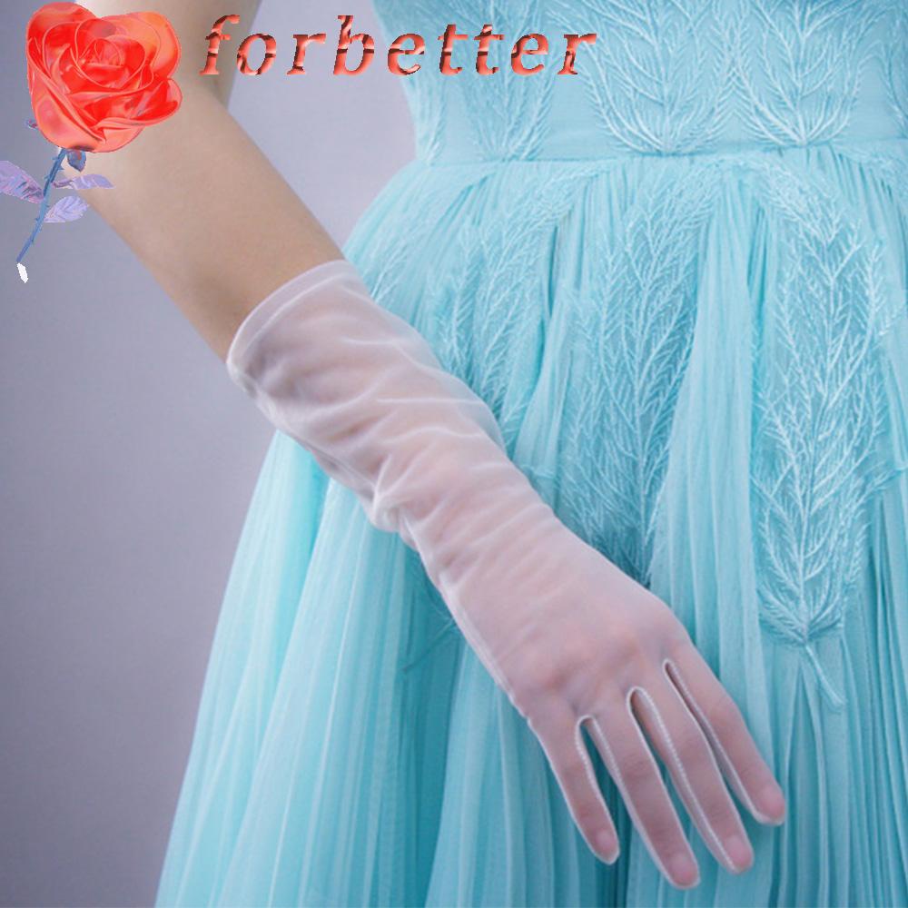 Găng Tay Lụa Phối Ren Siêu Mỏng Trong Suốt Co Giãn Thời Trang Cho Nữ