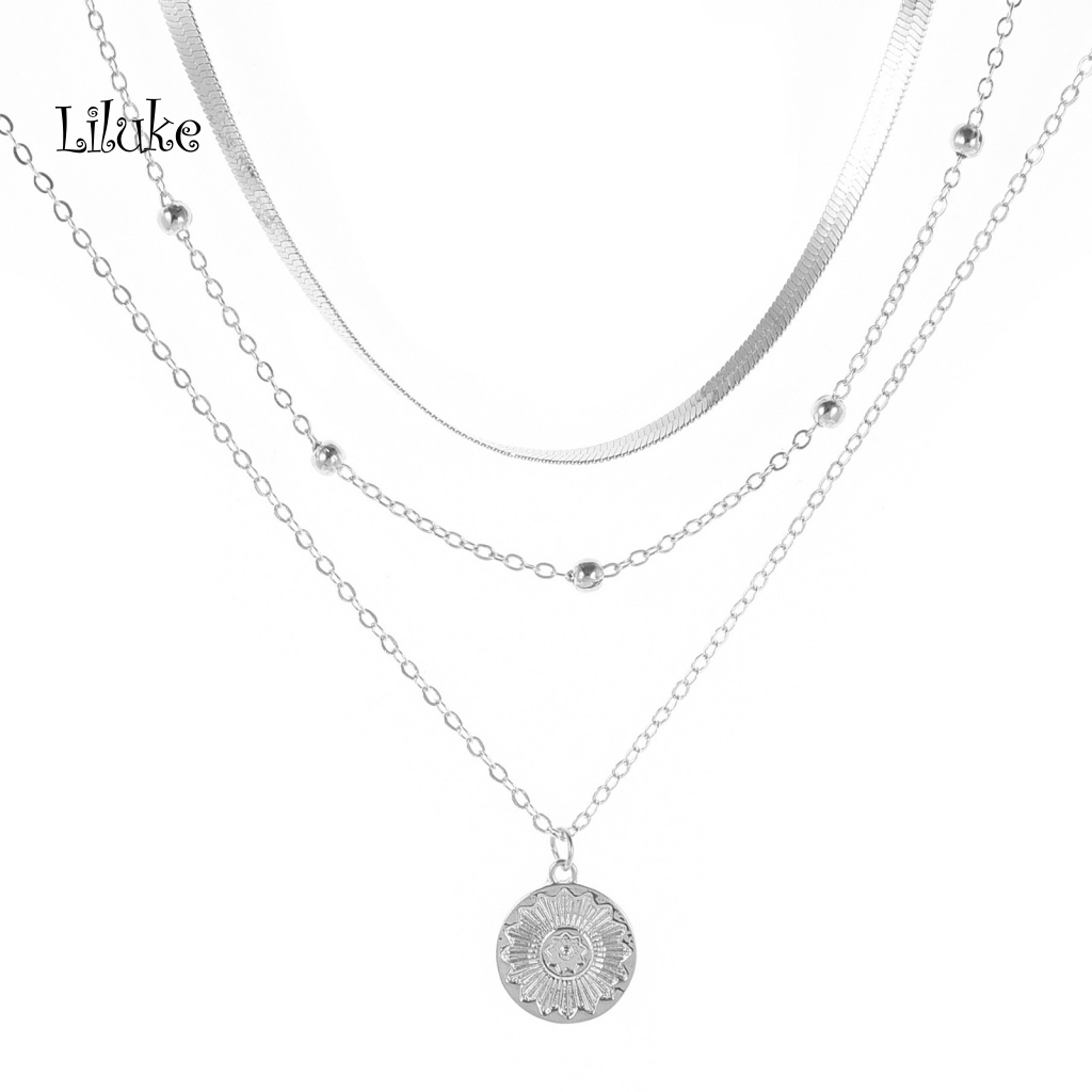 Vòng cổ Hợp Kim Trang Trí Mặt Hoa Tròn Thời Trang Cho Nữ