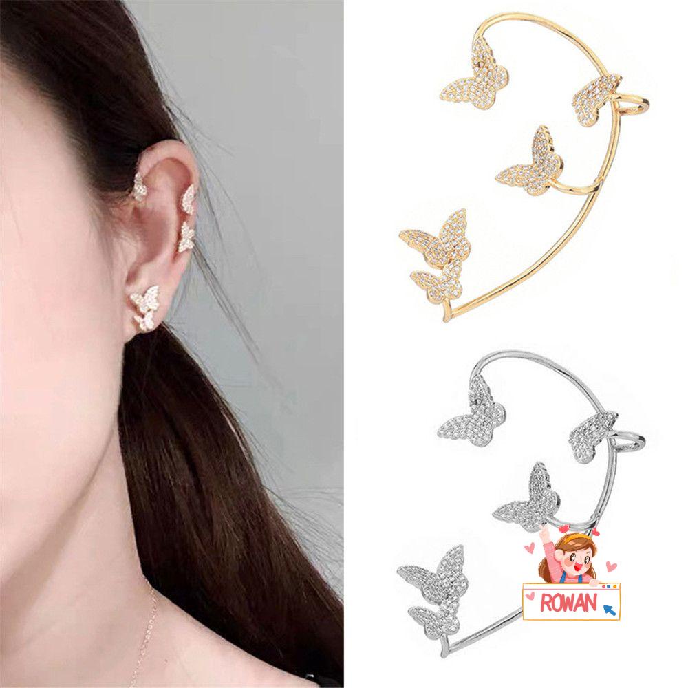 Khuyên Đeo Vành Tai Không Xỏ Hình Bướm Thời Trang Phong Cách Hàn Quốc