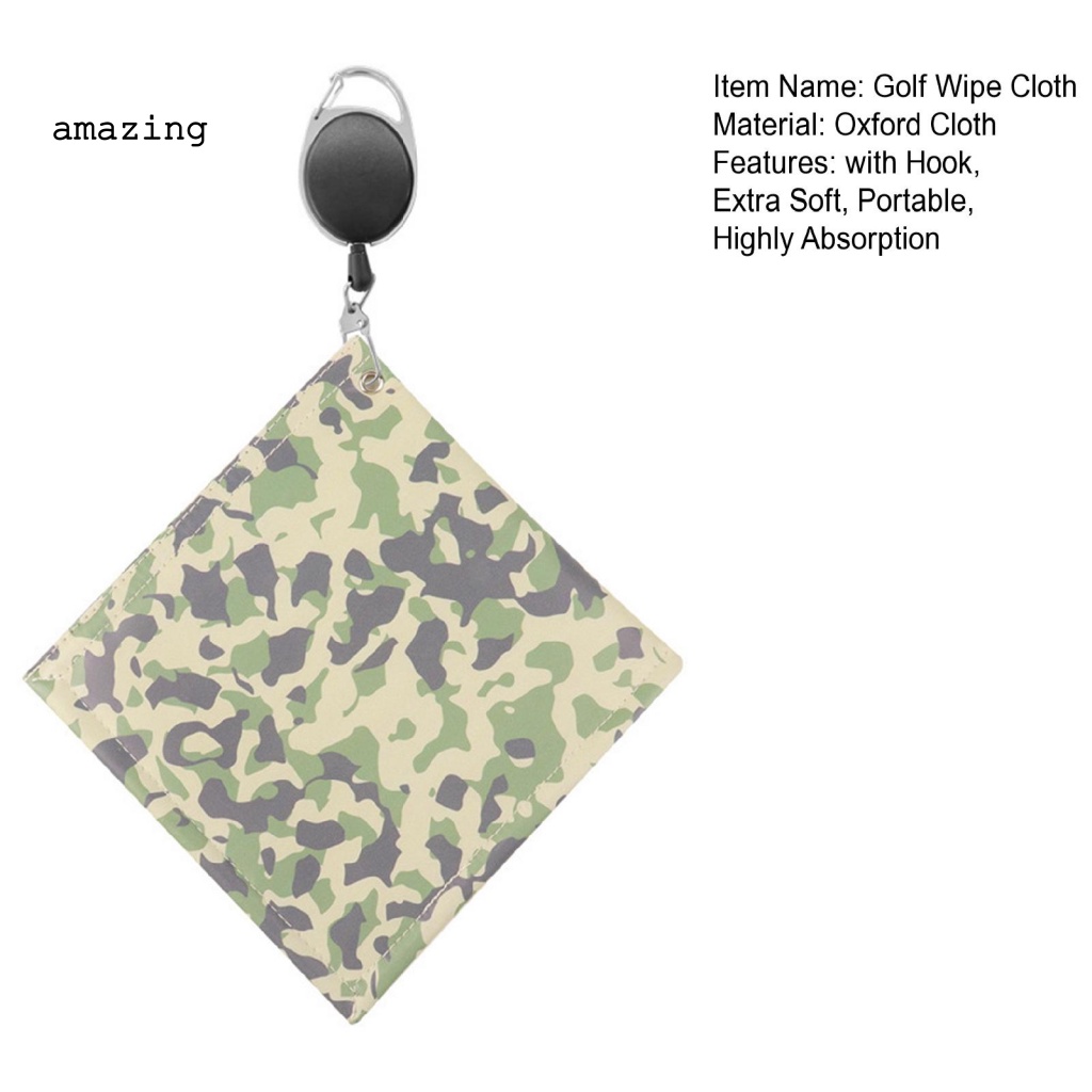 Khăn Lau Gậy Đánh Golf Hai Mặt Kèm Móc Khóa Carabiner Họa Tiết Rằn Ri