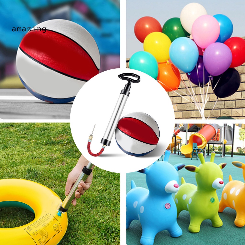 1 Bộ Dụng Cụ Bơm Bóng Rổ Với Ống Nối Dài Bằng Hợp Kim Nhôm Tiện Dụng