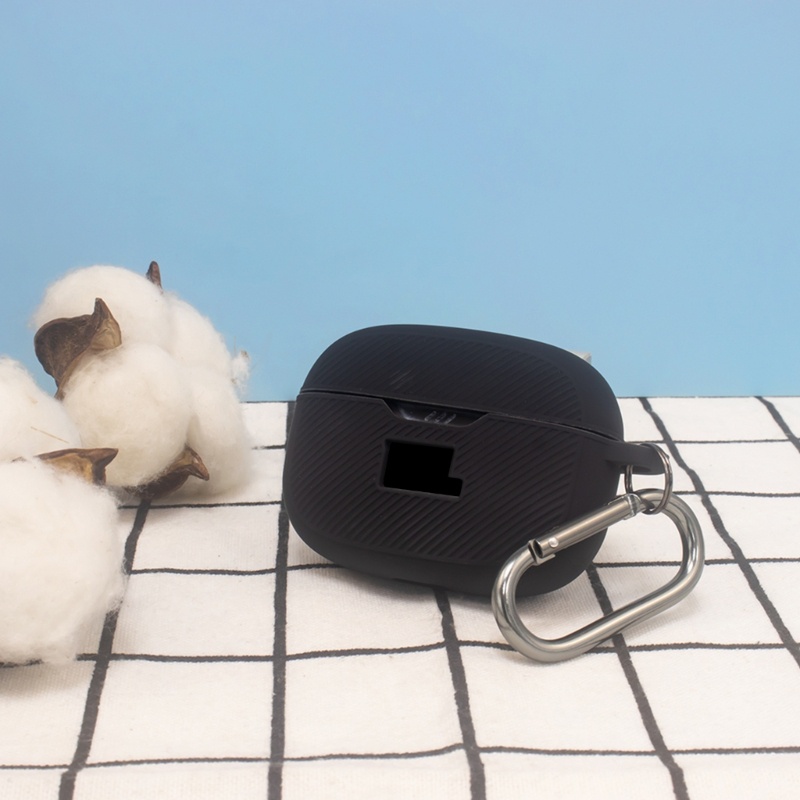 Vỏ Bảo Vệ Hộp Sạc Tai Nghe Không Dây Bằng Silicon Mềm Chống Rơi Kèm Móc Khóa Cho Airpods