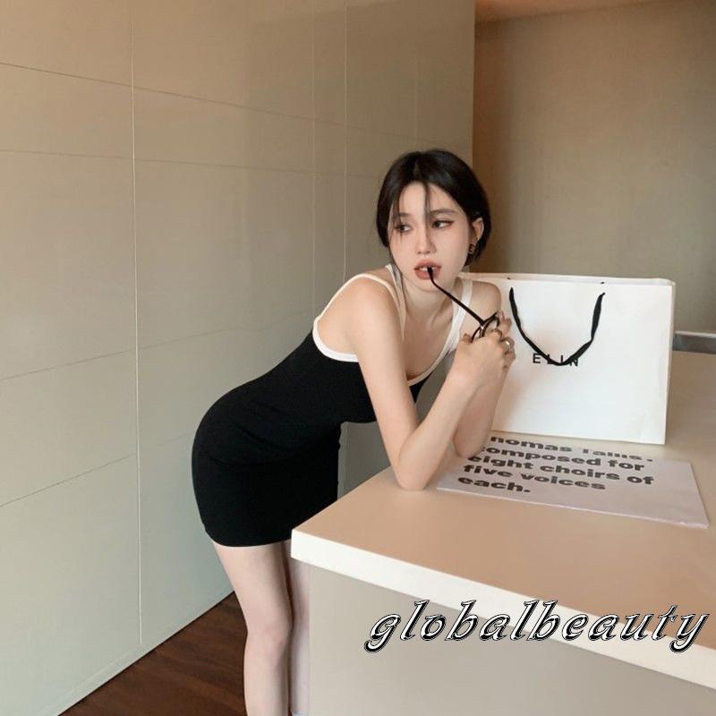 Đầm Mini Hai Dây Hở Lưng Ôm Dáng Thời Trang Mùa Hè Cho Nữ