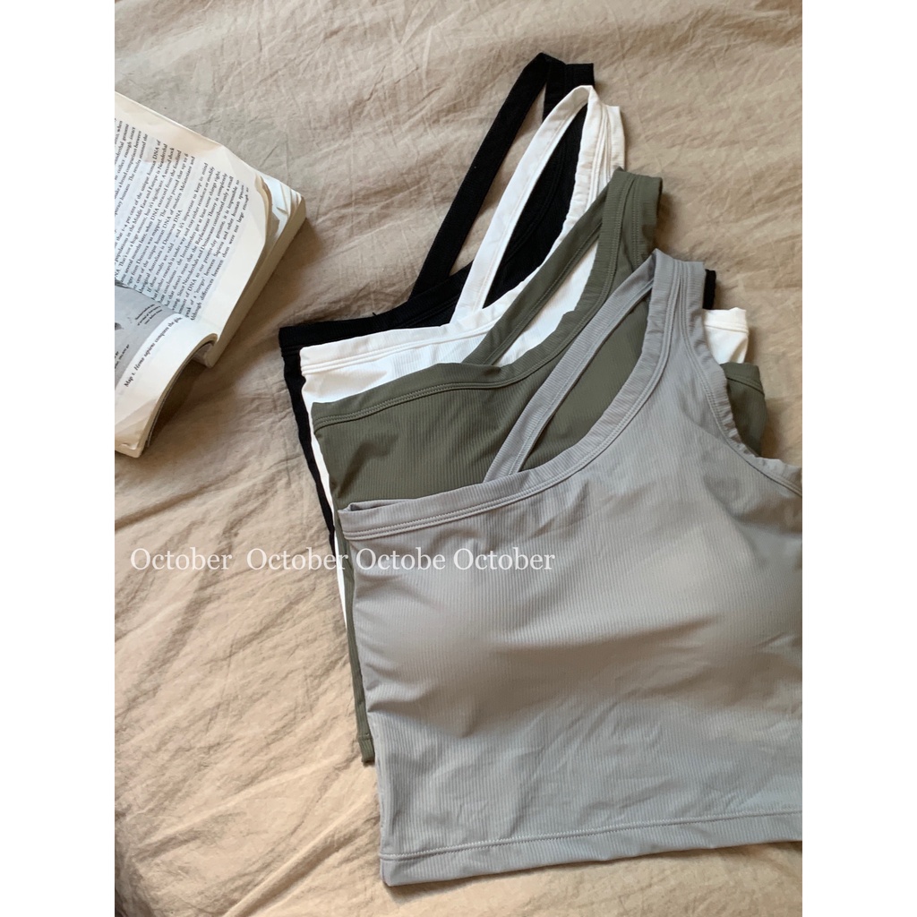 Áo Croptop Thể Thao Lệch Vai Mùa Hè Nóng Bỏng Cho Nữ
