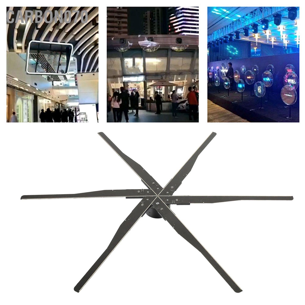 Carbon070 Máy quảng cáo hình ba chiều 3D Hệ thống treo xoay ảnh không khí 1532 Hạt đèn 6 lá chiếu 100‑240V