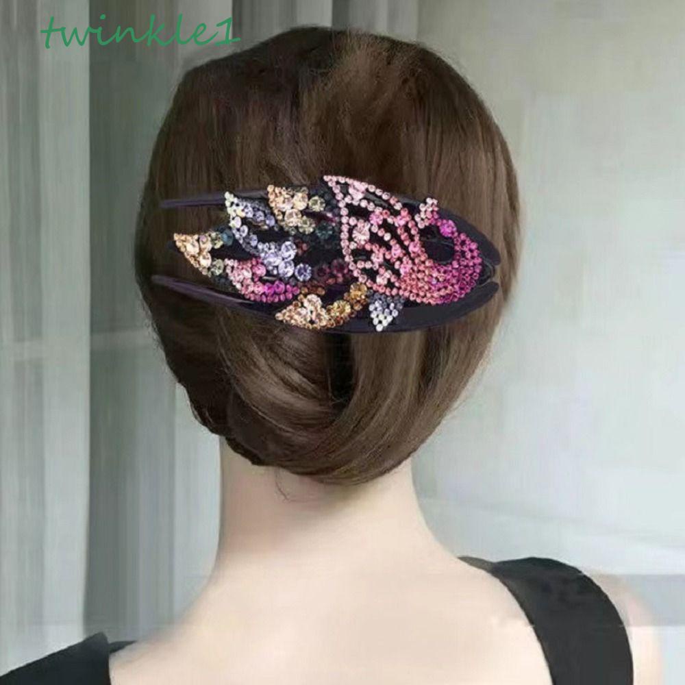 Kẹp Tóc Nhựa Hình Hoa Lấp Lánh Phong Cách Hàn Quốc