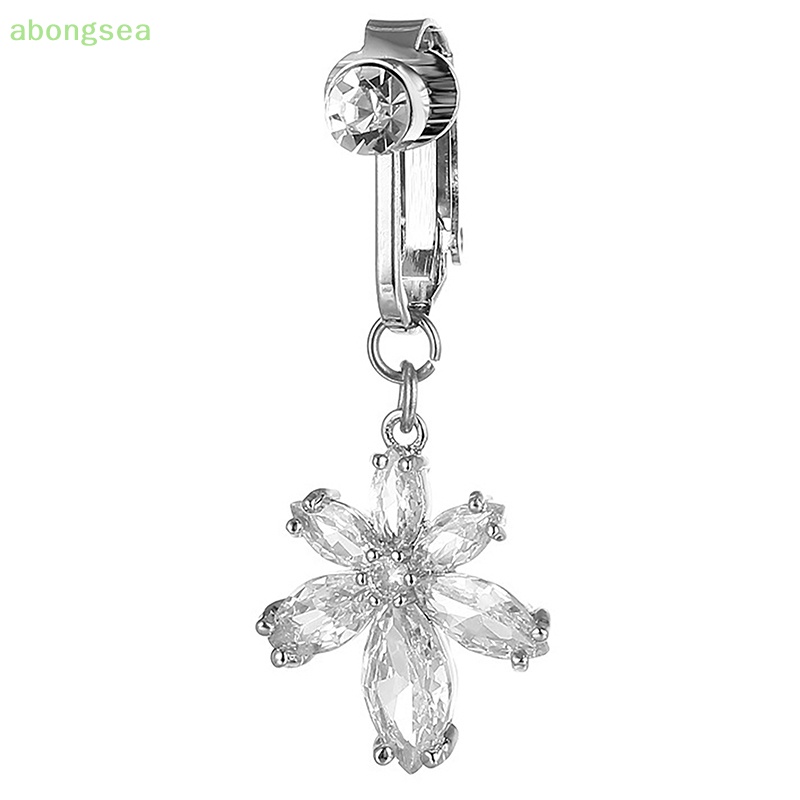 Khuyên Rốn Đính Đá Zircon Giả Bằng Thép Thời Trang Quyến Rũ Không Cần Khoan Lỗ Cho Nữ