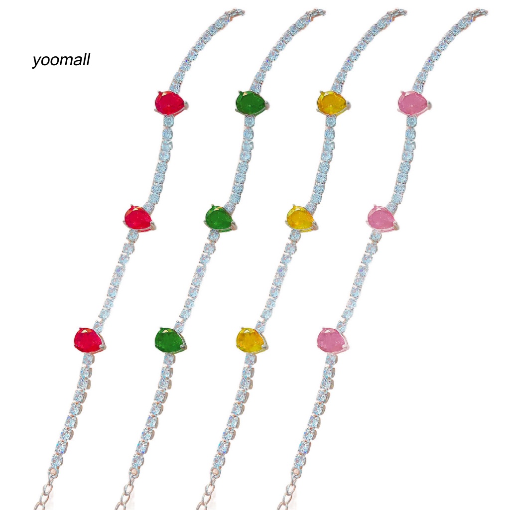 Yo / Vòng Tay Cô Dâu Đính Đá Zircon Hình Giọt Nước Có Thể Điều Chỉnh Kích Thước