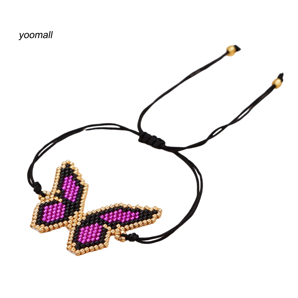 Yo / Vòng Đeo Tay Xỏ Hạt Hình Học Thủ Công Có Thể Điều Chỉnh Trang Trí Tinh Tế Phong Cách Bohemian Dành Cho Nữ